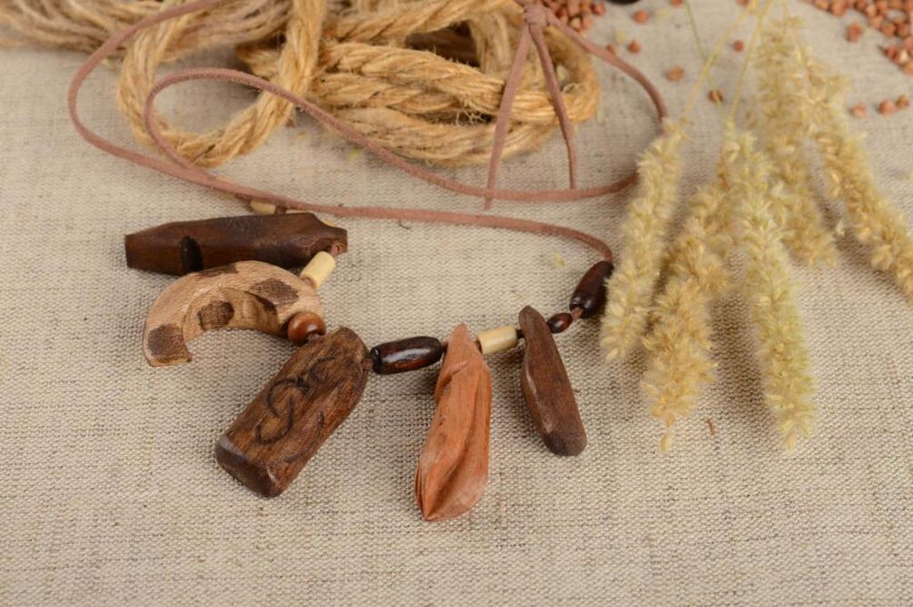 wood amulet for good luck